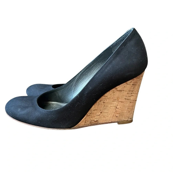 Stuart Weitzman Womens Swoon Black Wedge Heels Shoes - Picture 4 of 10